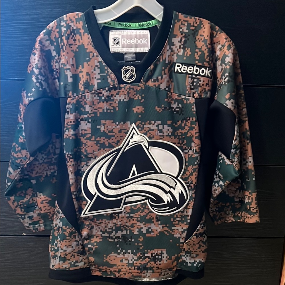 Reebok Green and Black Camouflage Jersey